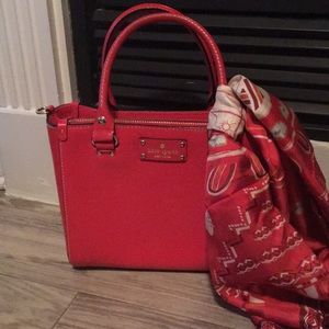 Beautiful red leather Kate spade cross body purse
